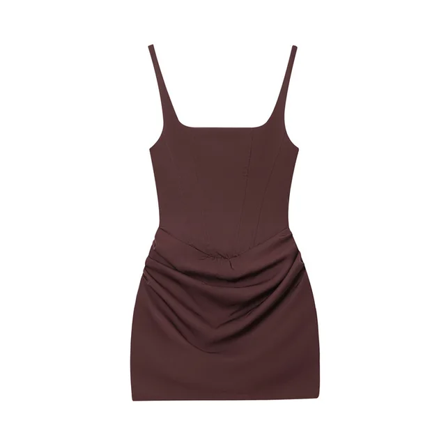 Women's Sexy Sleeveless Sheath Tied Dress Brown - Shop at LoveMi