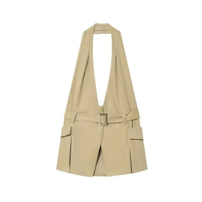 Sexy Style Backless Hanging Collar Top For Women Picture Color - Shop at LoveMi