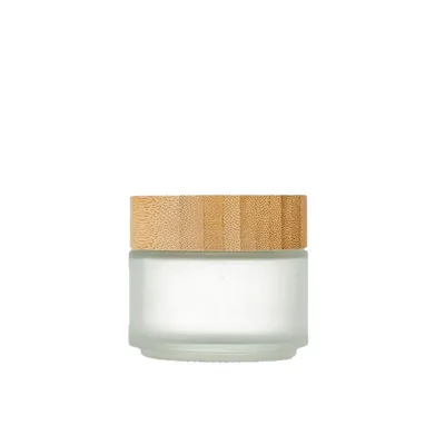 Bamboo Wood Cover Cream Bottle Facial Cream Travel Bottle Transparent Frosted Sand - Shop at LoveMi