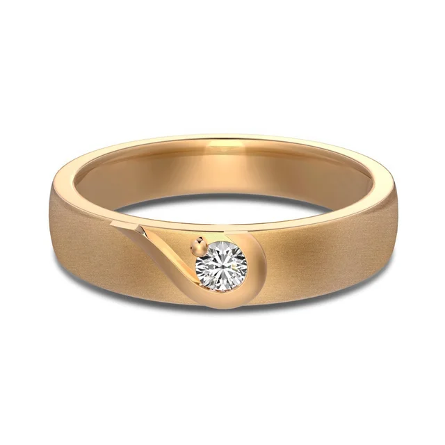 S925 Sterling Silver Ring Male And Female Personality Couple Champagne Gold - Shop at LoveMi