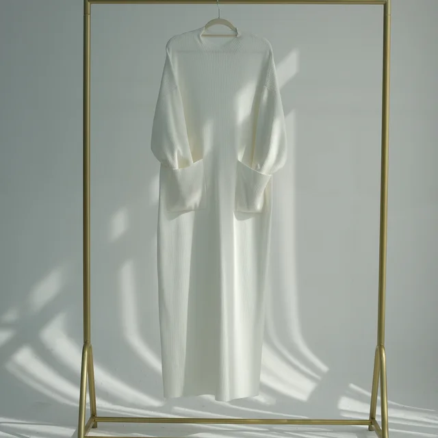 Soft And Thickened Knitted Loose Dress Sweater Beige - Shop at LoveMi