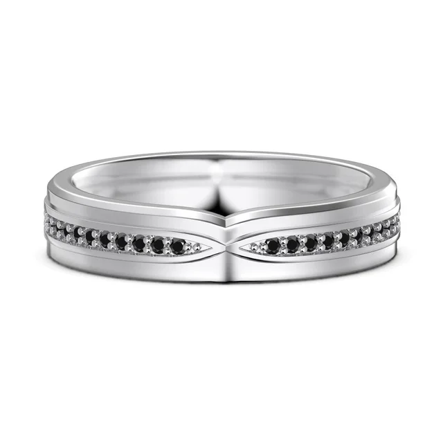 Sterling Silver Ring For Men And Women Couple Rings Design Zircon Inlaid Couple's Ring White Gold - Shop at LoveMi