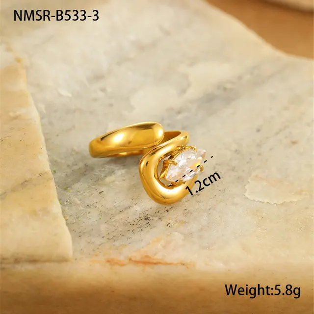 Special interest Design Non fading Inlaid Zircon Stainless Steel Ring Nmsrb5333 - Shop at LoveMi