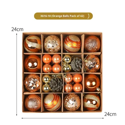 Electroplating Ball Pendant Christmas Scene Layout Hanging Ball Decorations X61618 Orange Ball - Shop at LoveMi