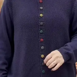 Retro Artistic Coat With Color Buttons Is Loose And Casual - Purple