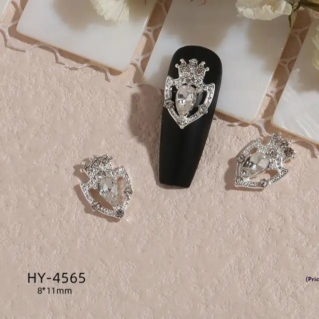 New Nail Beauty Butterfly Silver Metal Alloy Rhinestone DIY Ornament Accessories Hy4565 Style - Shop at LoveMi
