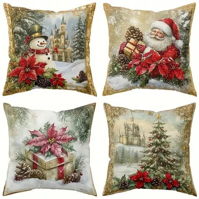 Christmas Festival Elk Rabbit Decorative Sofa Atmosphere Linen Cushion Cover Style 17 - Shop at LoveMi