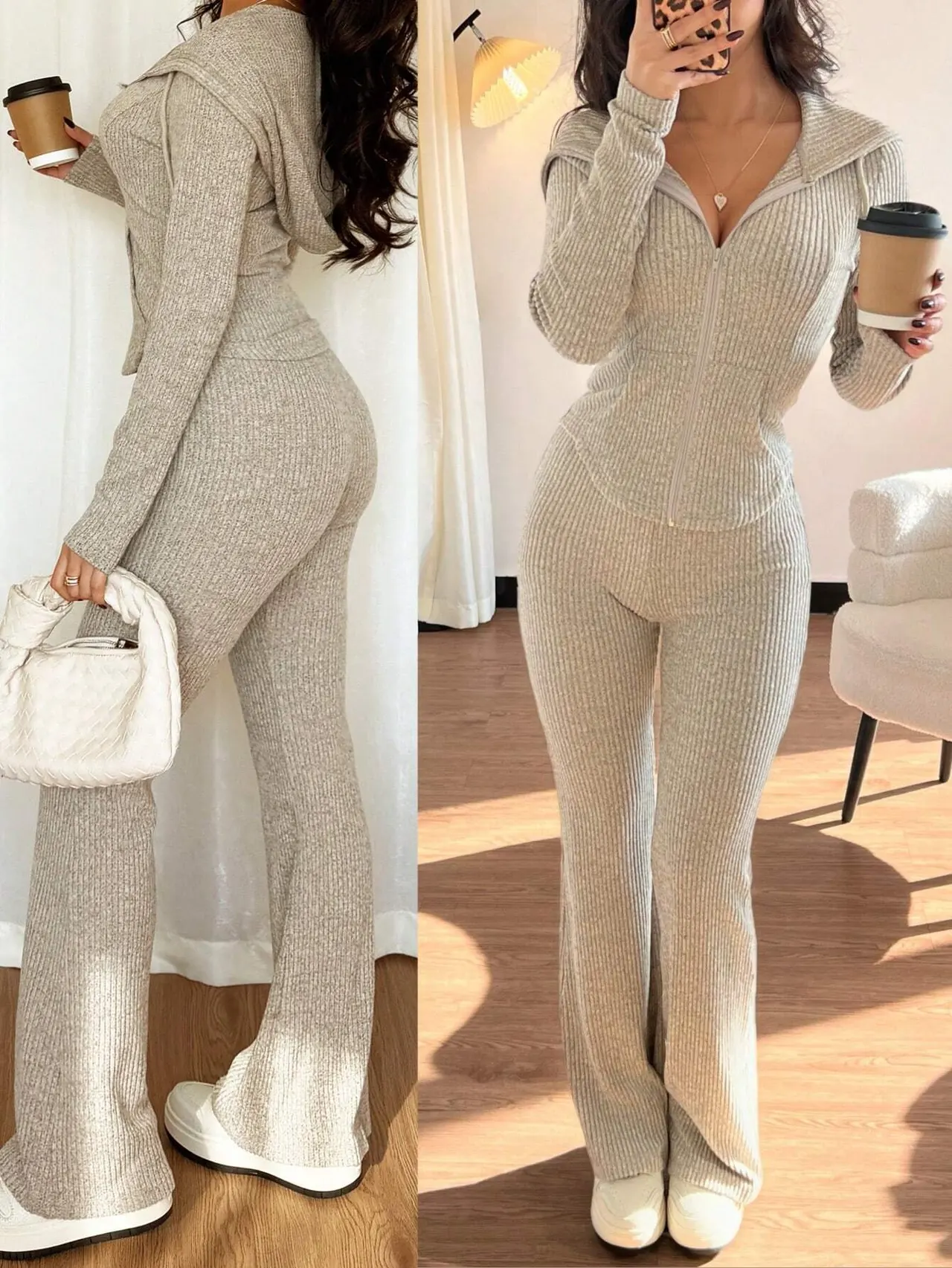 Autumn And Winter Women's Fashion Long Sleeve - Apricot