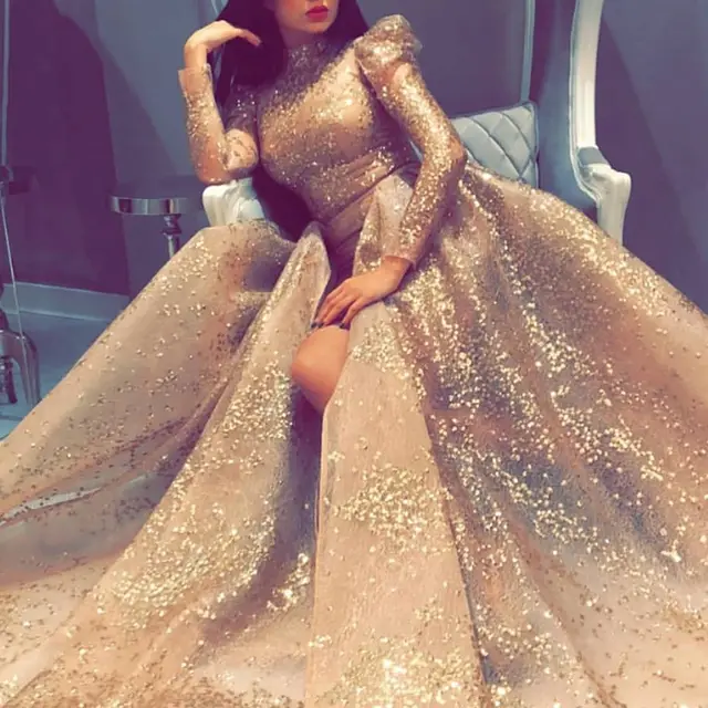 European And American Women's Clothing Large Swing Sexy Dress Gold - Shop at LoveMi