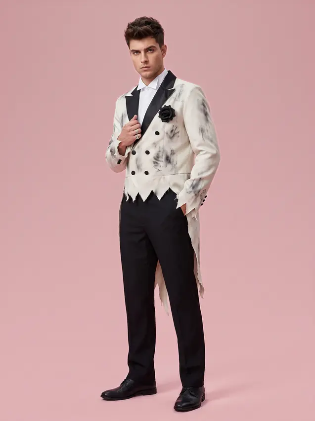 Ghost Groom Halloween Costume for Men Gray and Black Men'S - Shop at LoveMi