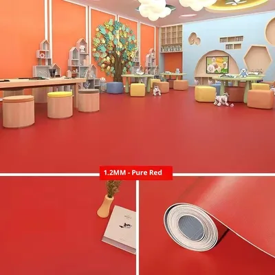 Commercial PVC Plastic Vinyl Floor Mud Floor Direct Shop Factory Workshop Pure Red - Shop at LoveMi