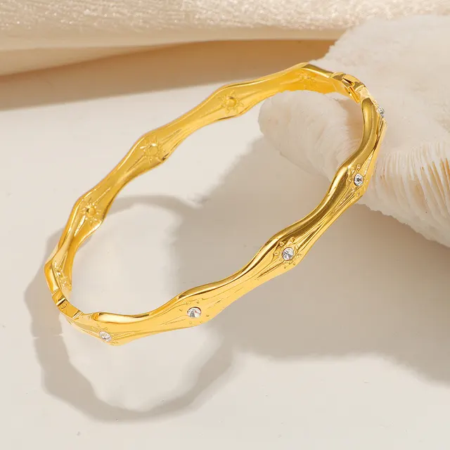 Niche Ins Design Titanium Steel 18K Zircon Bracelet Sz67 Gold - Shop at LoveMi