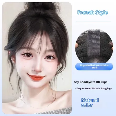 Velcro Head Real Hair Bangs Wig Set Real Hair French Bangs - Shop at LoveMi