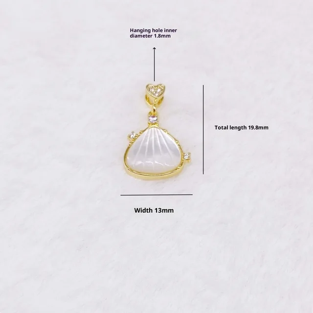 Diy Ornament Accessories Copper Plating 18K Gold Pearl Shell Necklace Bracelet Single And Double Charm Diamond Skirt - Shop at LoveMi