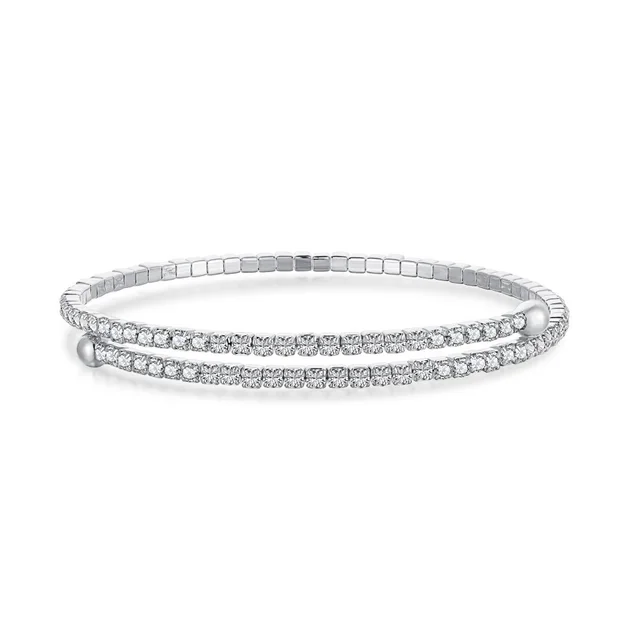 Silver Bracelet Luxury Gang Drill Ring Sweet Cool Cold Wind Hand White Gold Color - Shop at LoveMi