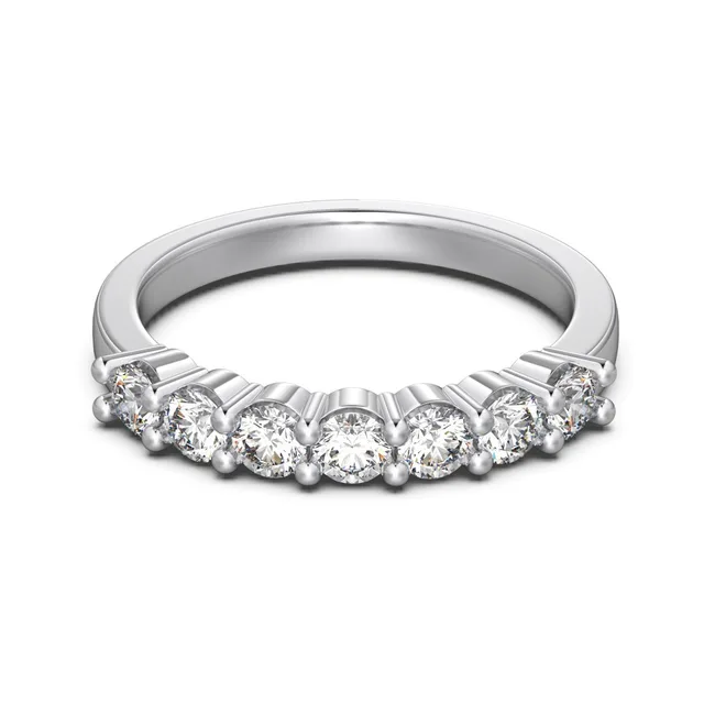 Sterling Silver Round Zircon Simple Plain Silver Ring White Gold Color Dy121207 - Shop at LoveMi