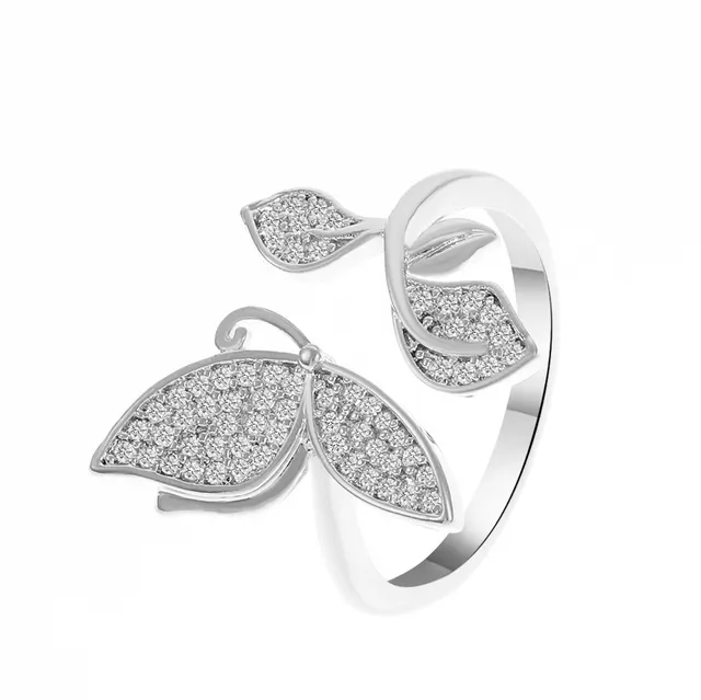 Ring Geometric Minority Diamond Light Luxury - White Gold Color - View 1