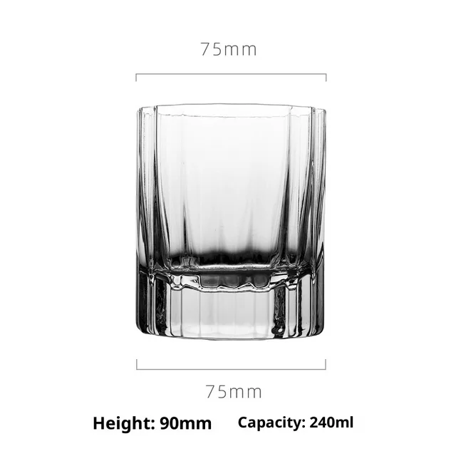 Light Luxury Crystal Glass Thick Bottom Lace Whiskey Glass Short - Shop at LoveMi