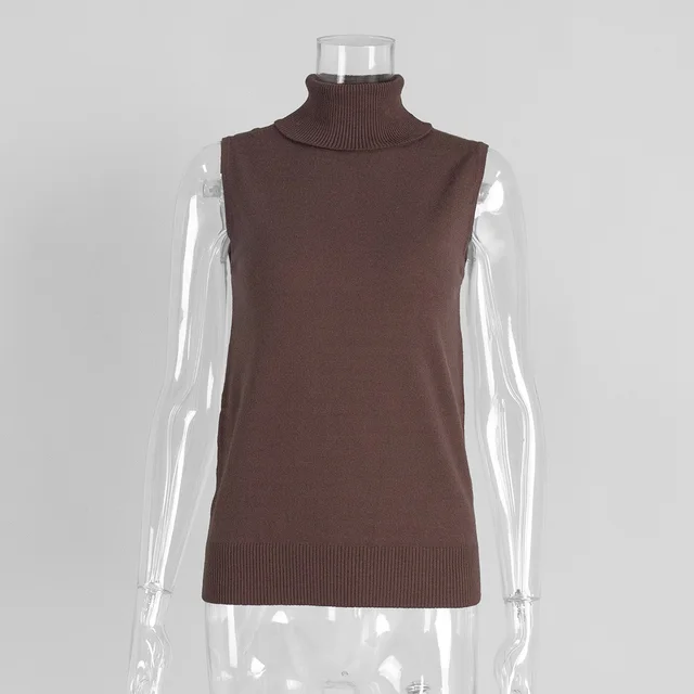 Knitted Sleeveless Vest European And American Autumn Brown - Shop at LoveMi