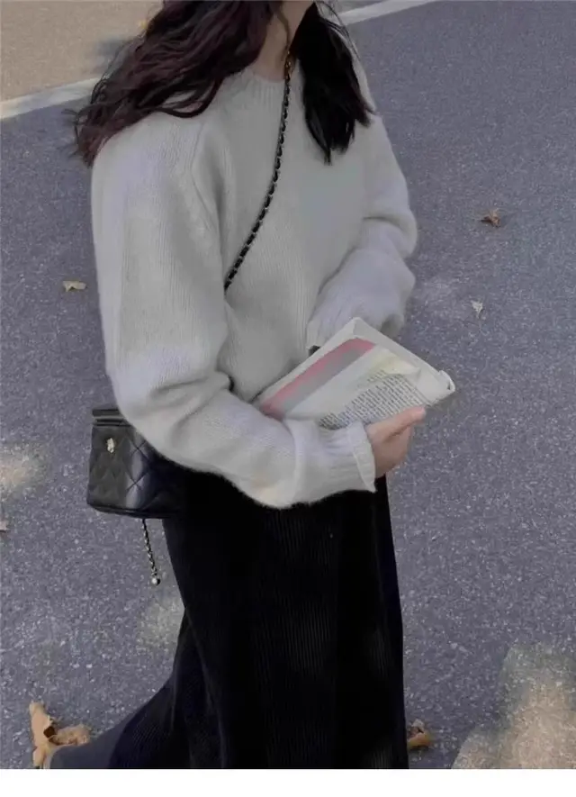 Younger Fashion Long sleeved Sweater Top Beige - Shop at LoveMi