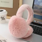 Warm Plush Cold Protection Thickening Earmuffs Foldable Cute Windproof - Pink