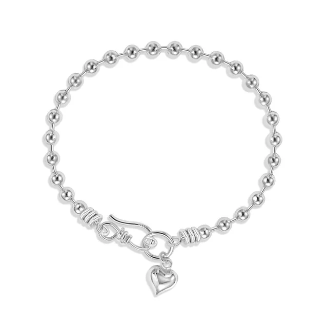 S925 Sterling Silver Bracelet For Women Ball Bead Chain Design Love Silver - Shop at LoveMi