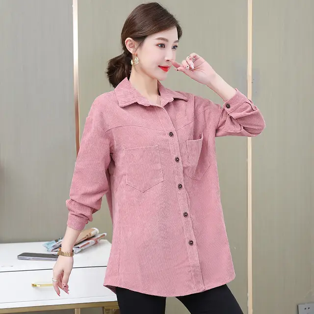 Fashionable Temperament Casual Loose Shirt Pink - Shop at LoveMi