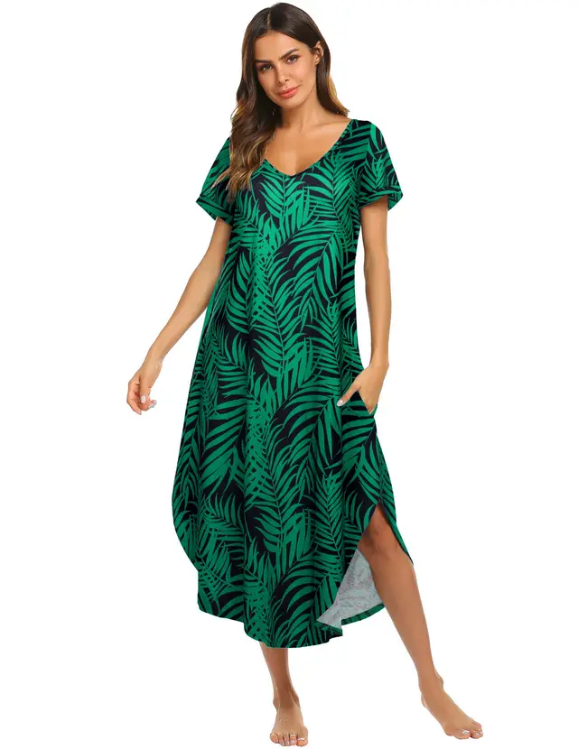 V neck Split Irregular Hem Homewear Pajamas For Women Black Bottom - Shop at LoveMi