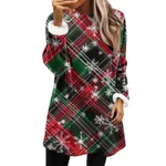 Snowman Digital Printing Casual Wide-sleeved Velvet Loose Sweater - Red