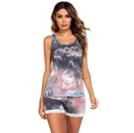 Blue, brown, white tie-dye print