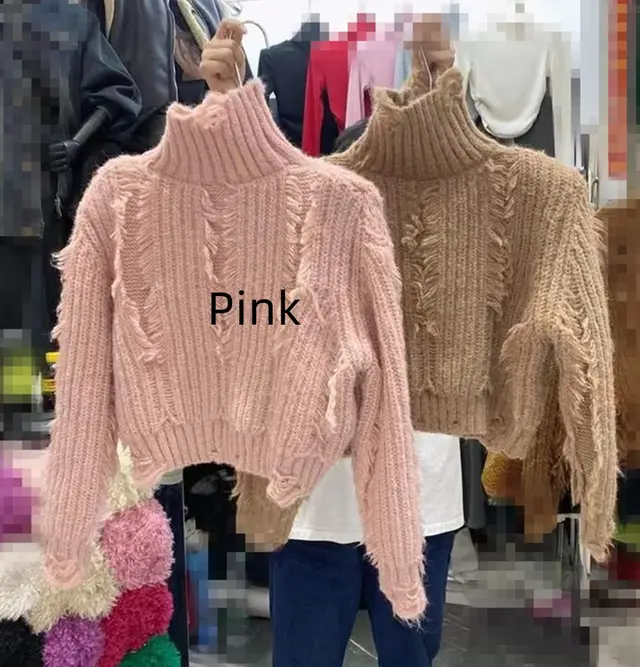 Thickened Gentle Style Korean Knitted Top Pink - Shop at LoveMi
