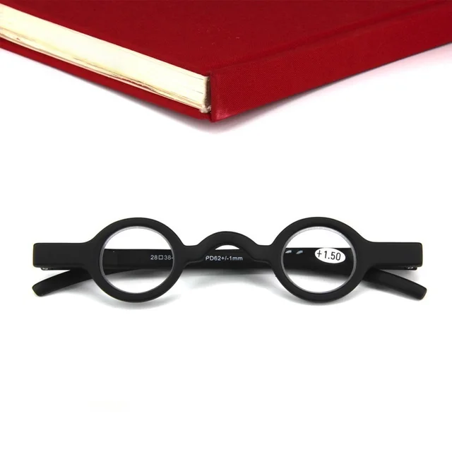 Mini Round Frame Glasses Retro Color Matching Elderly Reading Glasses Black - Shop at LoveMi