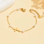 3 Pearl Cross Bracelet