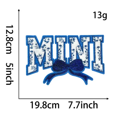 Chenille Embroidered Cloth Stickers Clothing Accessories Patch Blue - Shop at LoveMi