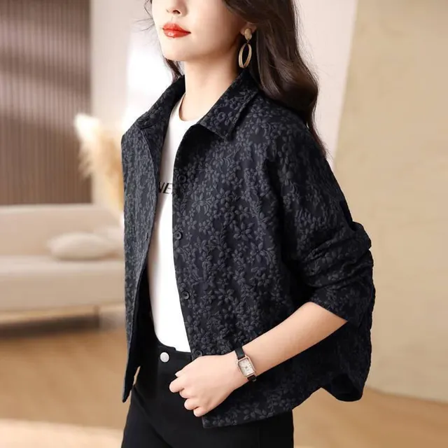 Leisure Baseball Uniform Jacket Cardigan Top Black - Shop at LoveMi