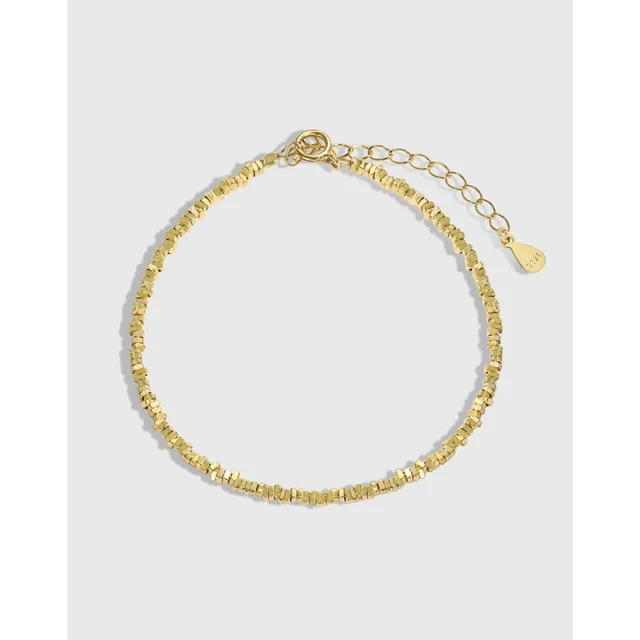 Silver broken Couple S925 Sterling Silver Bracelet Ins Simple Style Gold - Shop at LoveMi