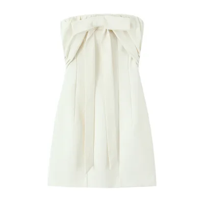 Women's Bowknot Decoration Tube Top Dress Beige - Shop at LoveMi