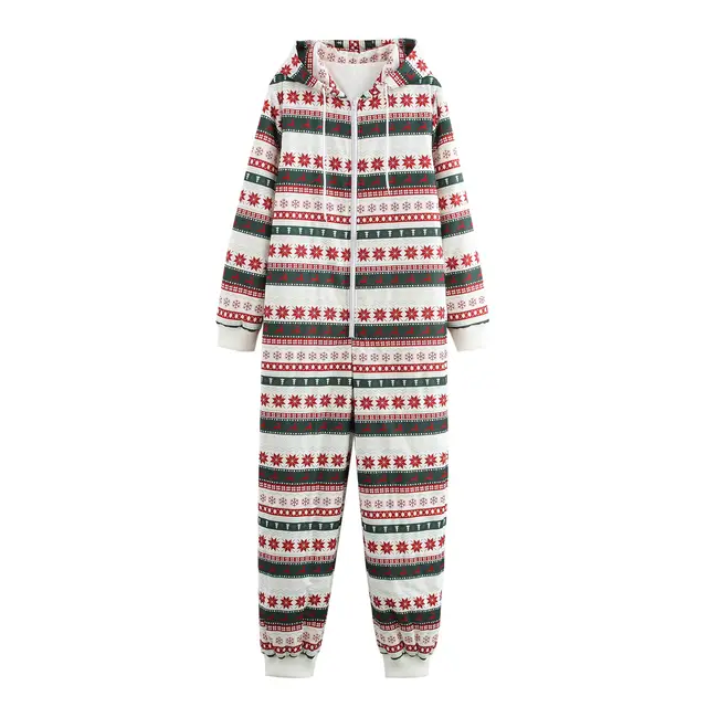 French Style Commute Style Warm And Comfortable Classic Christmas Printed Loose Bodysuit Cotton padded Jacket Red - Shop at LoveMi