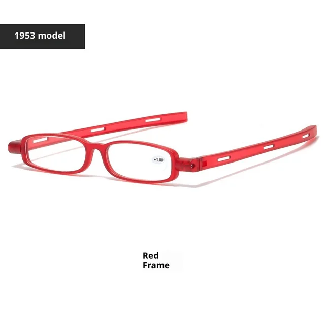 Rotating Folding Flower Mirror Presbyopic Glasses Red Frame - Shop at LoveMi