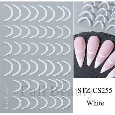 Nail Stickers Ins French Bronzing Lines Metal Scrubs White - Shop at LoveMi