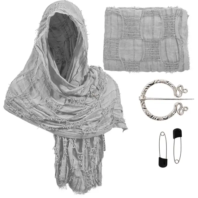 Old Four Seasons Beggar Style Cotton And Linen Shawl Gray - Shop at LoveMi