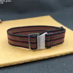 Black Red Green Silver Buckle
