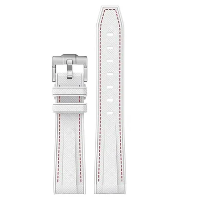 Upgraded Silicone Galaxy Moon Joint Strap White Strap Red Line - Shop at LoveMi
