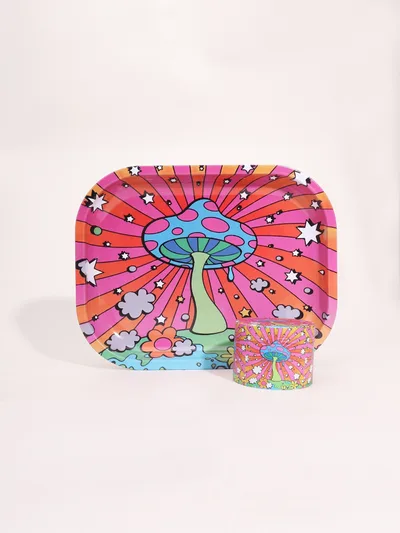 Aluminum Alloy Four layer Diameter Metal Cigarette Grinder Cigarette Tray Smoking Set Fantasy Mushroom - Shop at LoveMi