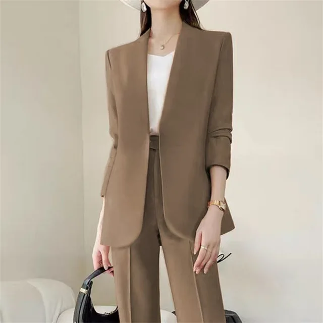 Korean Casual Fashion Temperament Business Suit Khaki - Shop at LoveMi