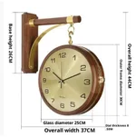 Modern Double-sided Wall Clock High-end Round Design - Alloy Accessories