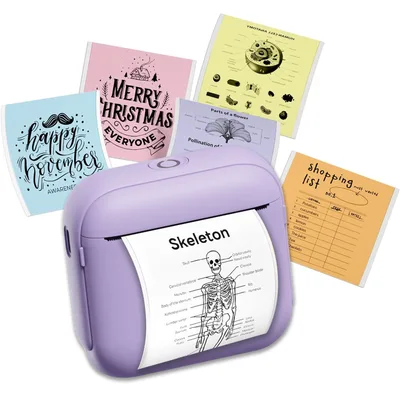 Popular HD Bluetooth Thermal Printer Portable Household Mini Purple - Shop at LoveMi