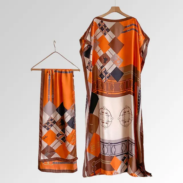 African Long Robe Muslim Dress 6 Orange - Shop at LoveMi