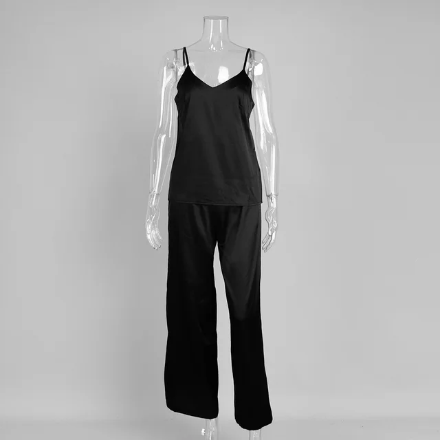 Suspender Trousers Pajamas Suit European And American Black - Shop at LoveMi