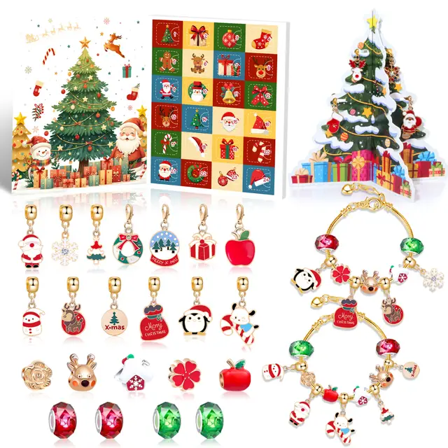 Christmas Advent Countdown Calendar Ornament Children's Bracelet M29 - Shop at LoveMi